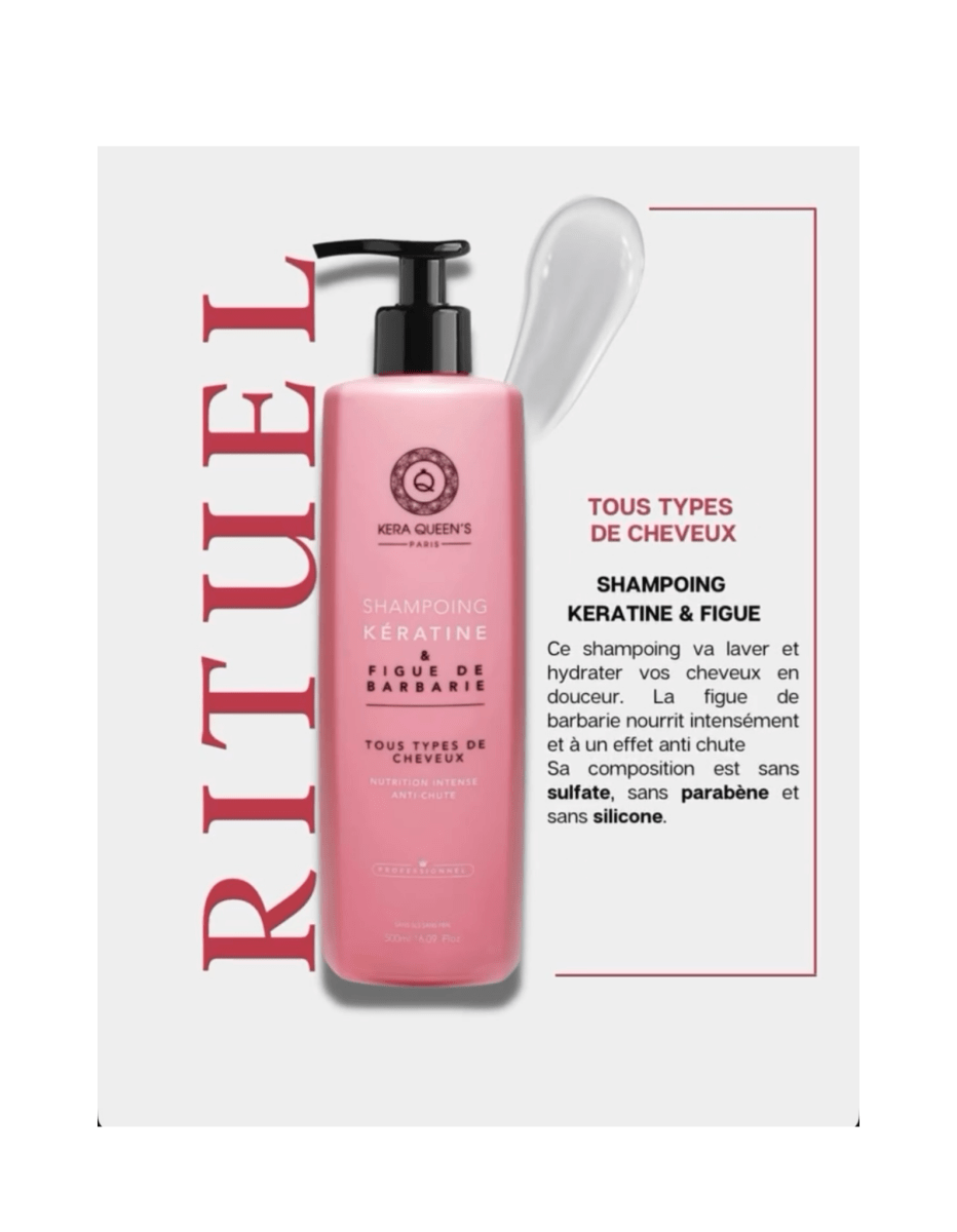 Trio Kératine & Figue de Barbarie Shampoing + Masque + Sérum ( 500 ml ) - MEILLEUR LISSAGE