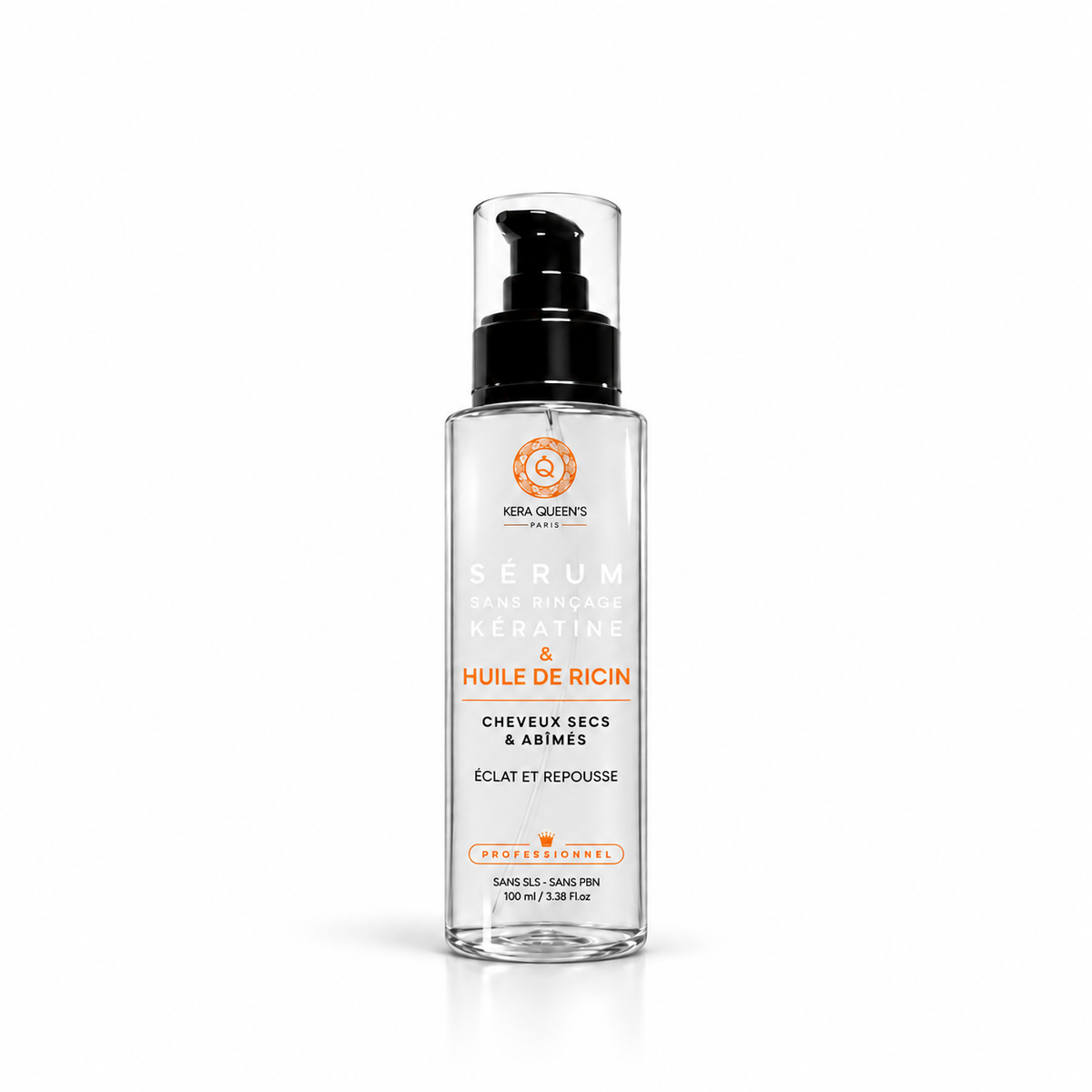 Sérum huile de ricin & kératine 100 ml – cheveux secs, abîmés et cassants, soin fortifiant anti-casse