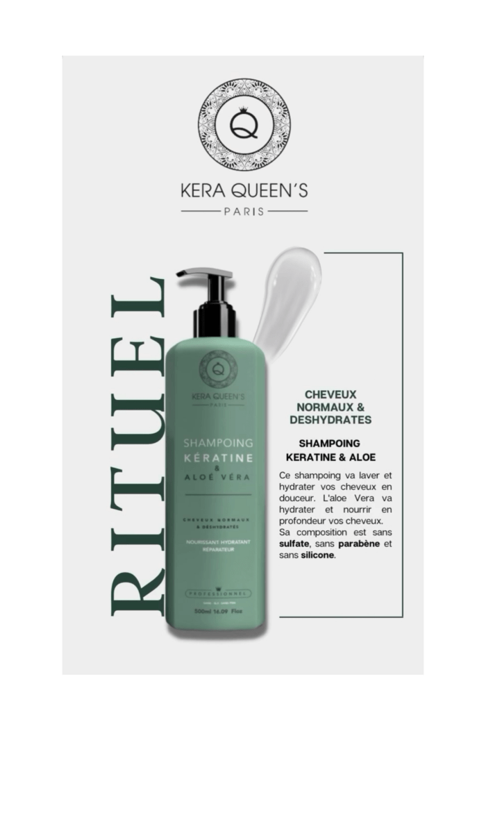 Trio Kératine & Aloé Véra Shampoing + Masque + Sérum ( 500ml ) - MEILLEUR LISSAGE