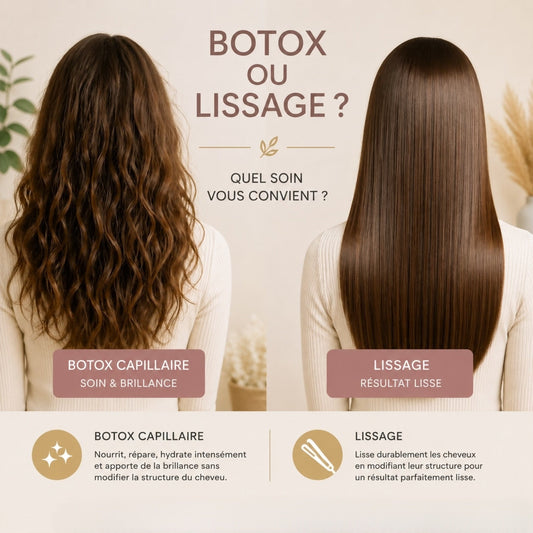 Différence entre botox capillaire et lissage brésilien : quel soin choisir selon son type de cheveux, effet recherché, brillance, réparation et résultat lisse