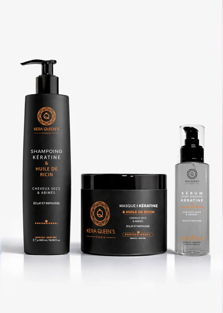 Shampoing Sans Sulfates Kératine & Huile de Ricin – Pousse & Fortification