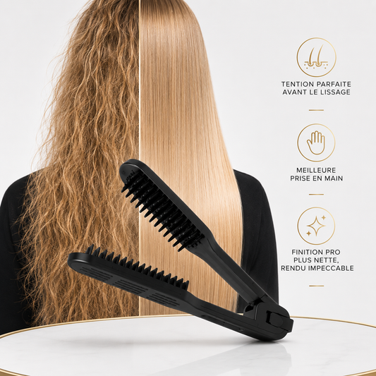 Pince brosse professionnelle pour lissage – tension du cheveu, meilleure prise en main et finition lisse sans frisottis