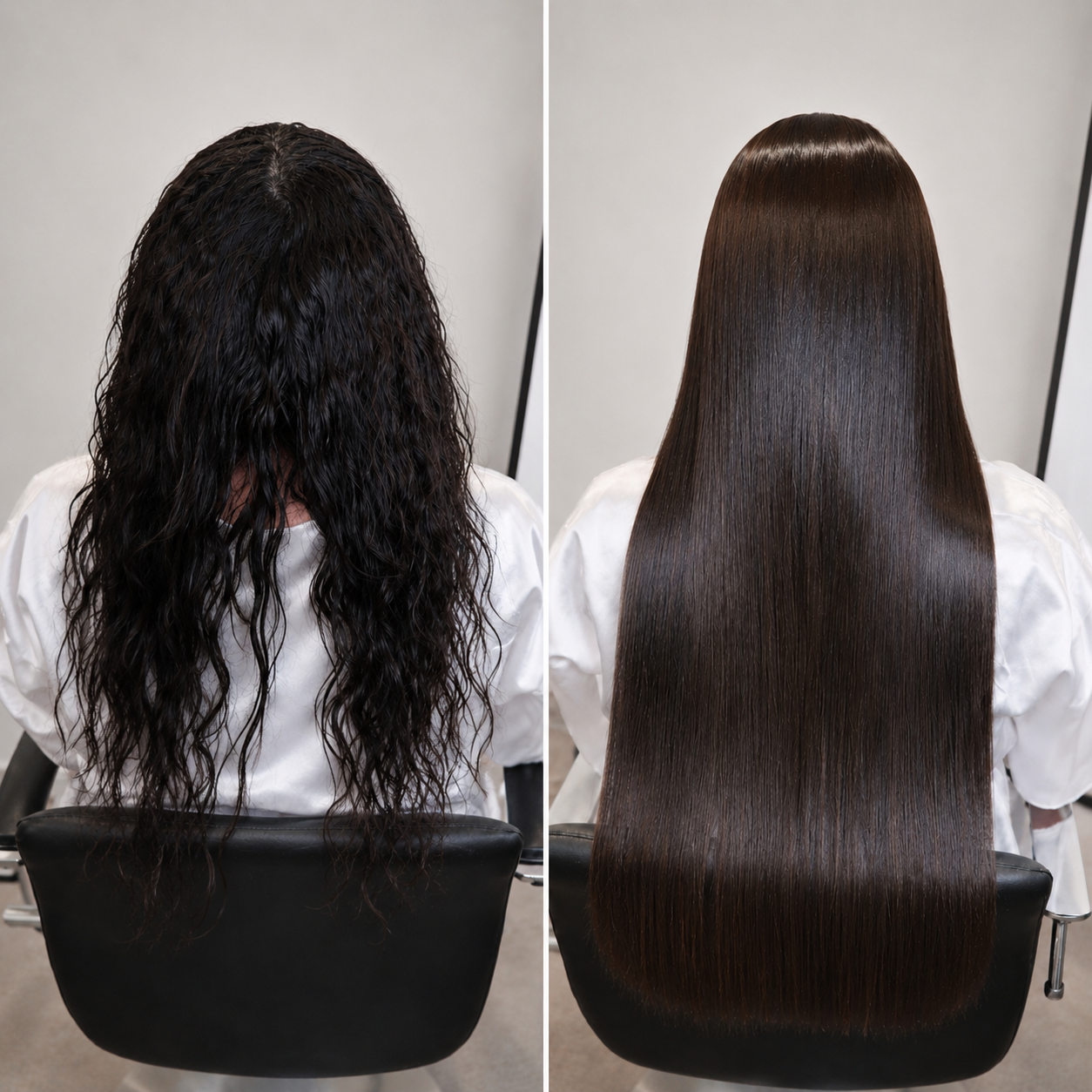 Avant après lissage Indien sur cheveux bouclés et frisés – résultat cheveux lisses, brillants et disciplinés