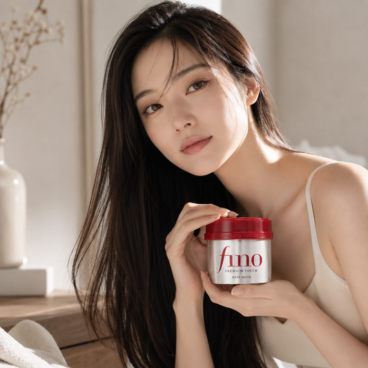Fino Shiseido Premium Touch Hair Mask, masque réparateur cheveux secs et abîmés avec cheveux longs brillants et soin japonais premium
