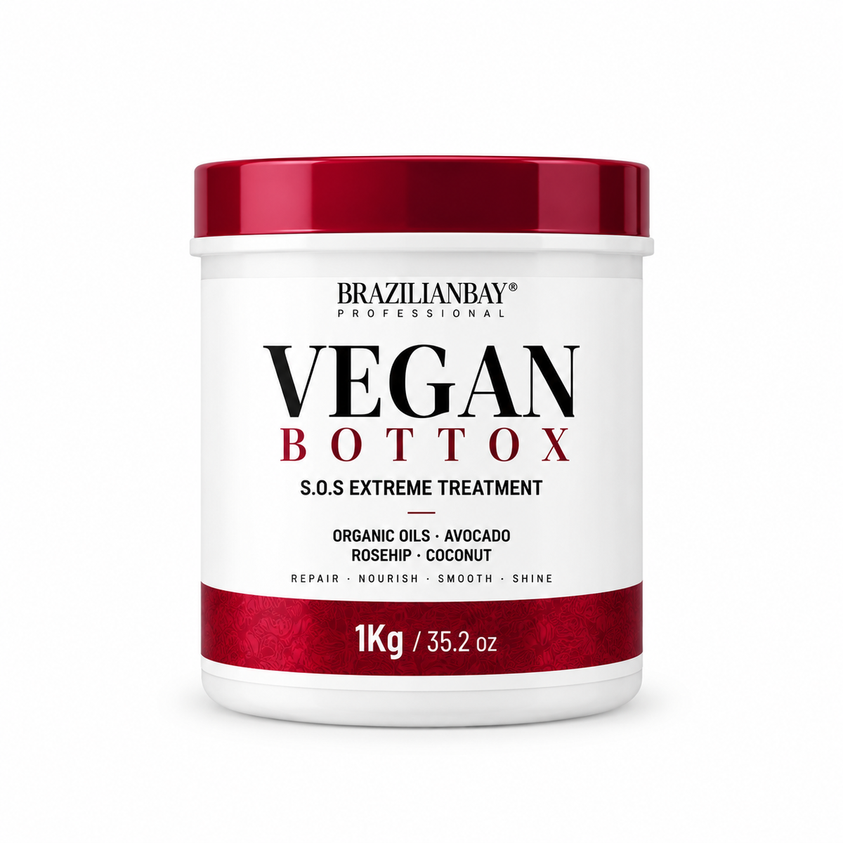 Botox capillaire reconstructeur Brazilian Bay à la rose musquée, avocat et kératine pour cheveux secs et abîmés 