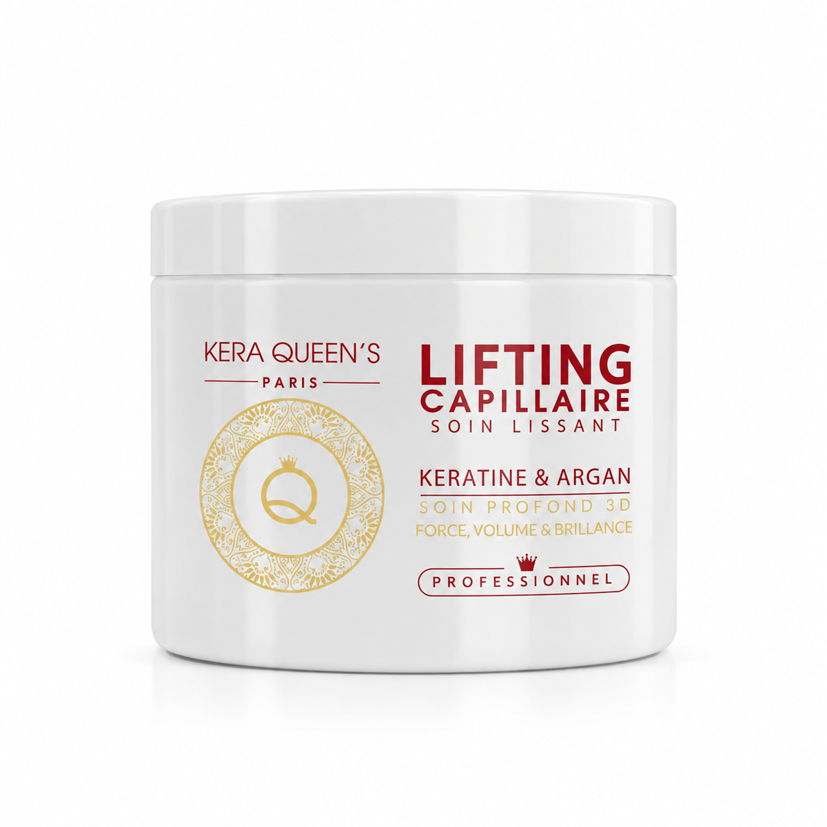 Botox capillaire Kératine & Argan Kera Queen’s 500 ml – soin professionnel lissant, nourrissant et hydratant pour cheveux secs et abîmés