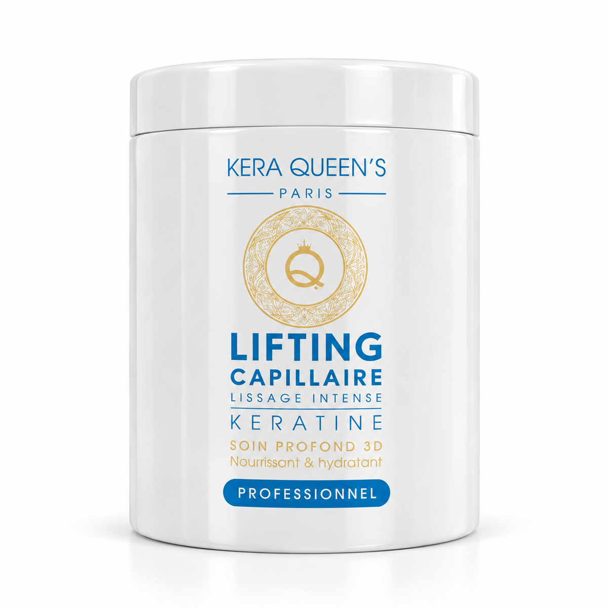 Botox capillaire Kératine Intense Kera Queen’s 1000 ml – soin professionnel nourrissant et hydratant pour cheveux secs et abîmés