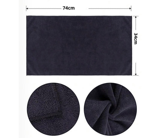Serviette microfibre coiffure noire – professionnelle, ultra absorbante et séchage rapide (X2)