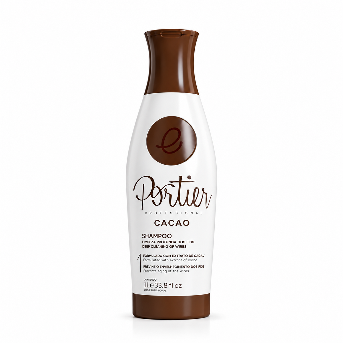 Shampoing clarifiant Portier Cacao 1L professionnel anti-résidus pour nettoyage profond des cheveux