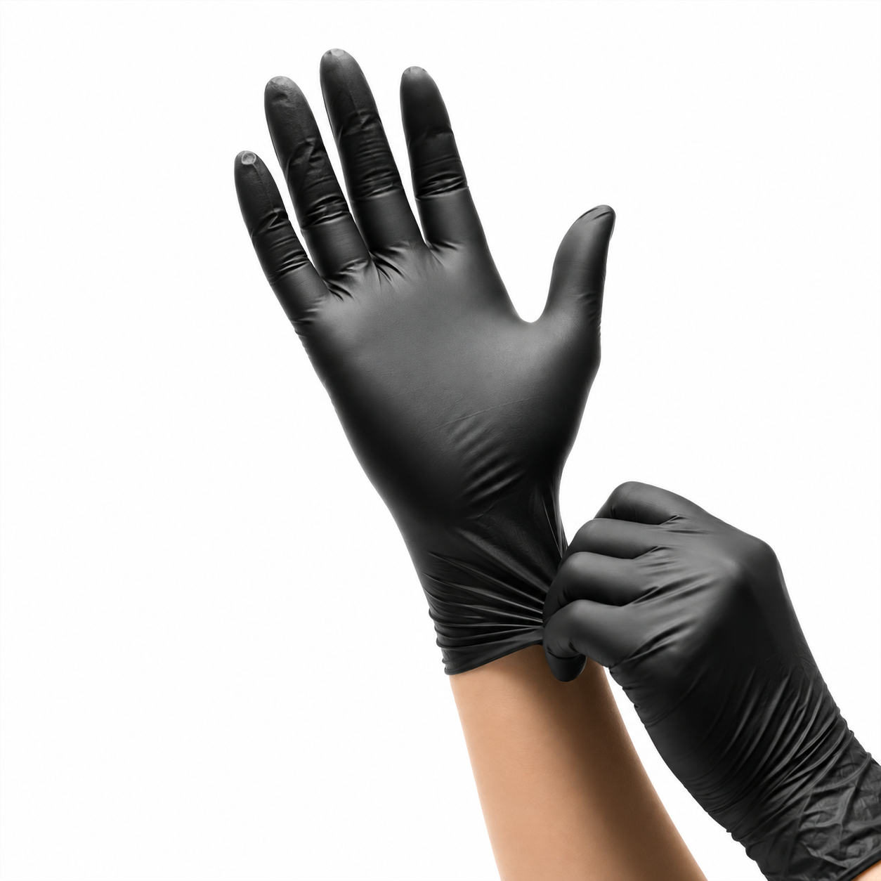 Gants noirs jetables en nitrile pour coiffure, coloration et décoloration – gants professionnels x100