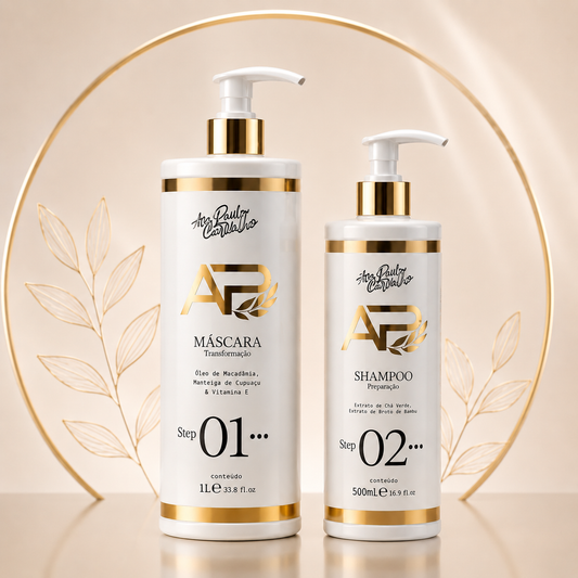 Lissage Ana Paula Carvalho Liso Lambido Step 1 et Step 2, shampoing clarifiant et lissage brésilien professionnel 1L, hydratation intense, cheveux lisses, brillants et sans frisottis