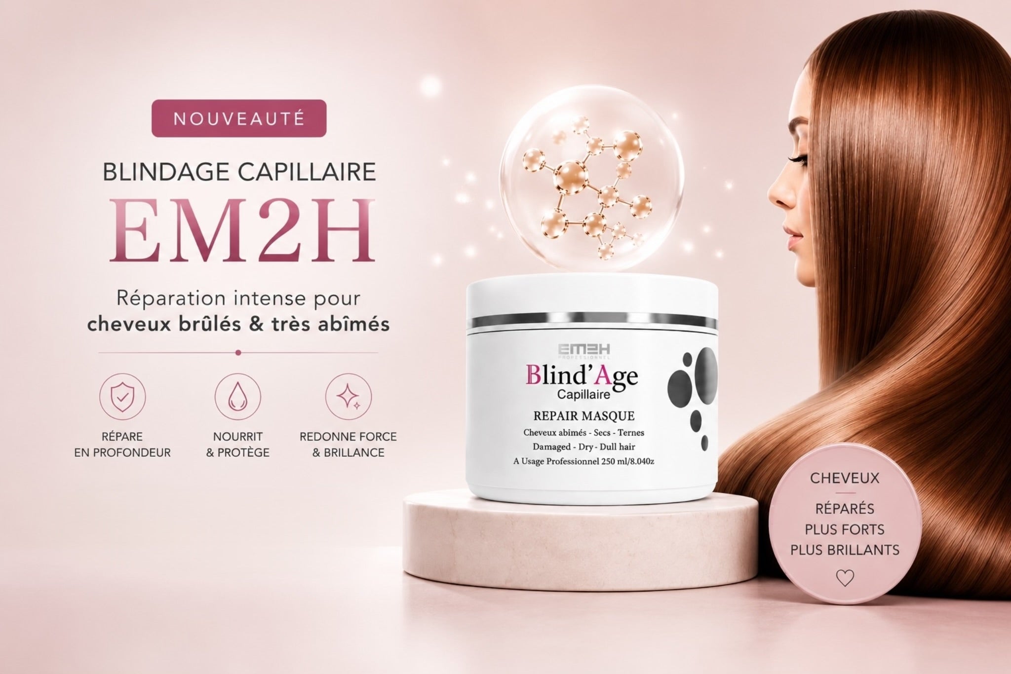 Botox cheveux très abîmés - Blindage capillaire EM2H